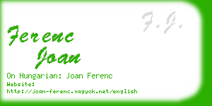 ferenc joan business card